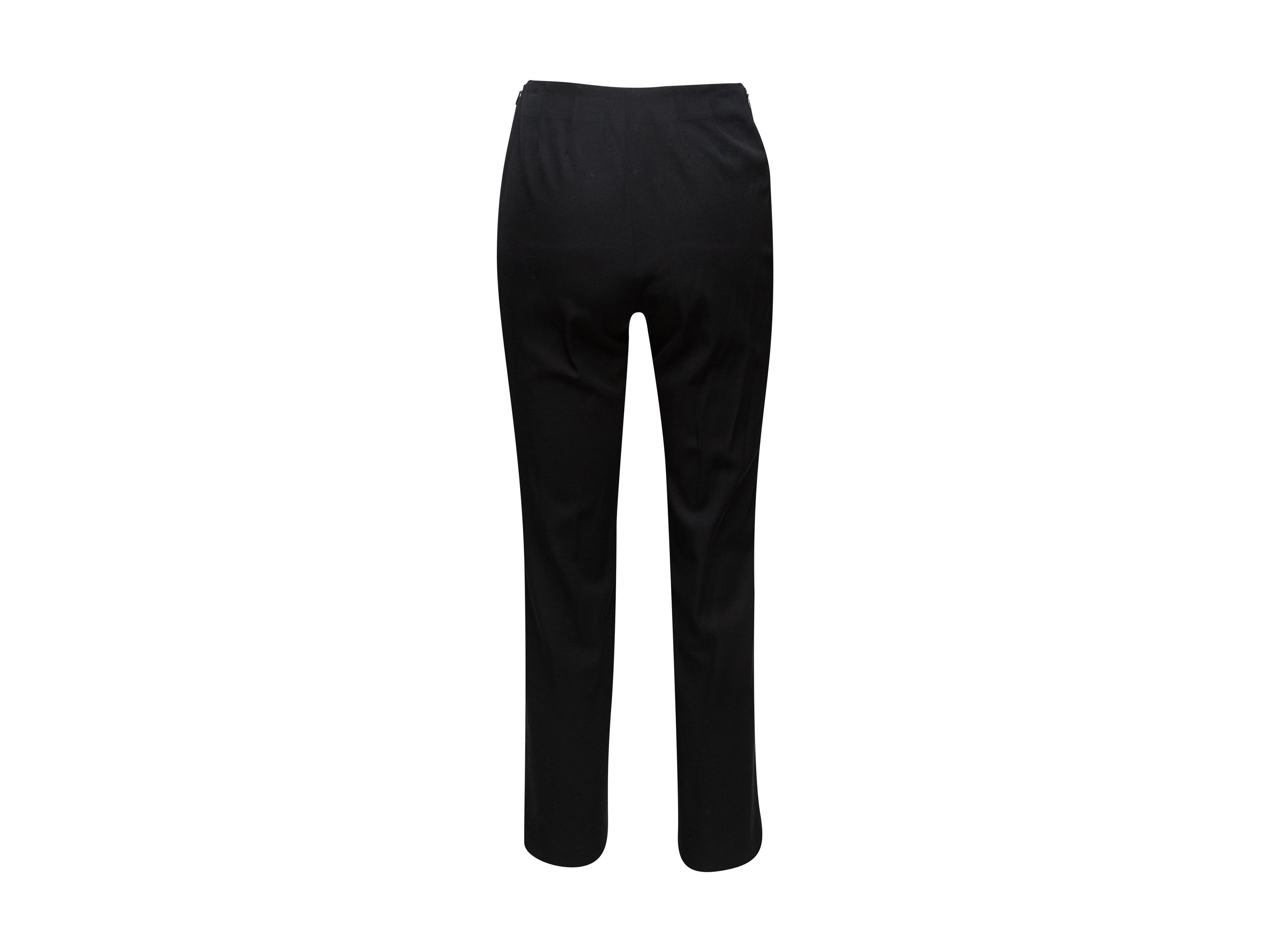 Chanel Black Wool Straight-Leg Pants 1