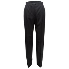 Chanel Black Wool Straight-Leg Pants