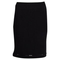 CHANEL schwarzer Wollrock TWEED CUT-OUT SEEM 36 XS