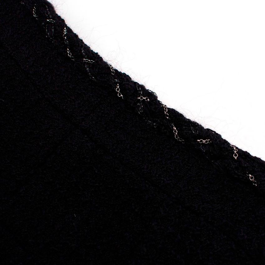 Women's Chanel Black Wool Tweed Pencil Skirt FR 40