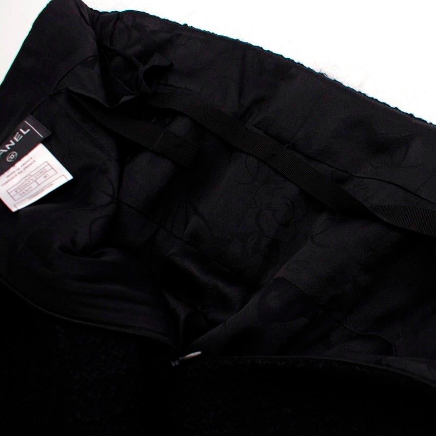 Chanel Black Wool Tweed Pencil Skirt FR 40 1