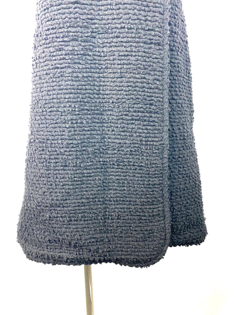 Chanel Black Wool Tweed Short Sleeves Mini Dress Size 38