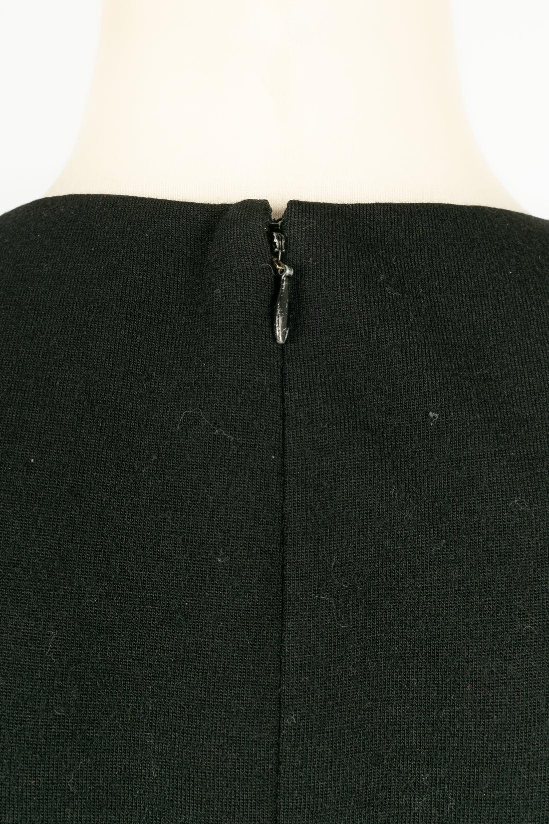 Chanel Black Woolen Jumpsuit with Silk Lining For Sale 3