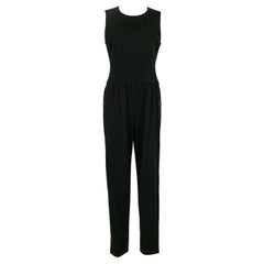 Vintage Chanel Black Woolen Jumpsuit with Silk Lining