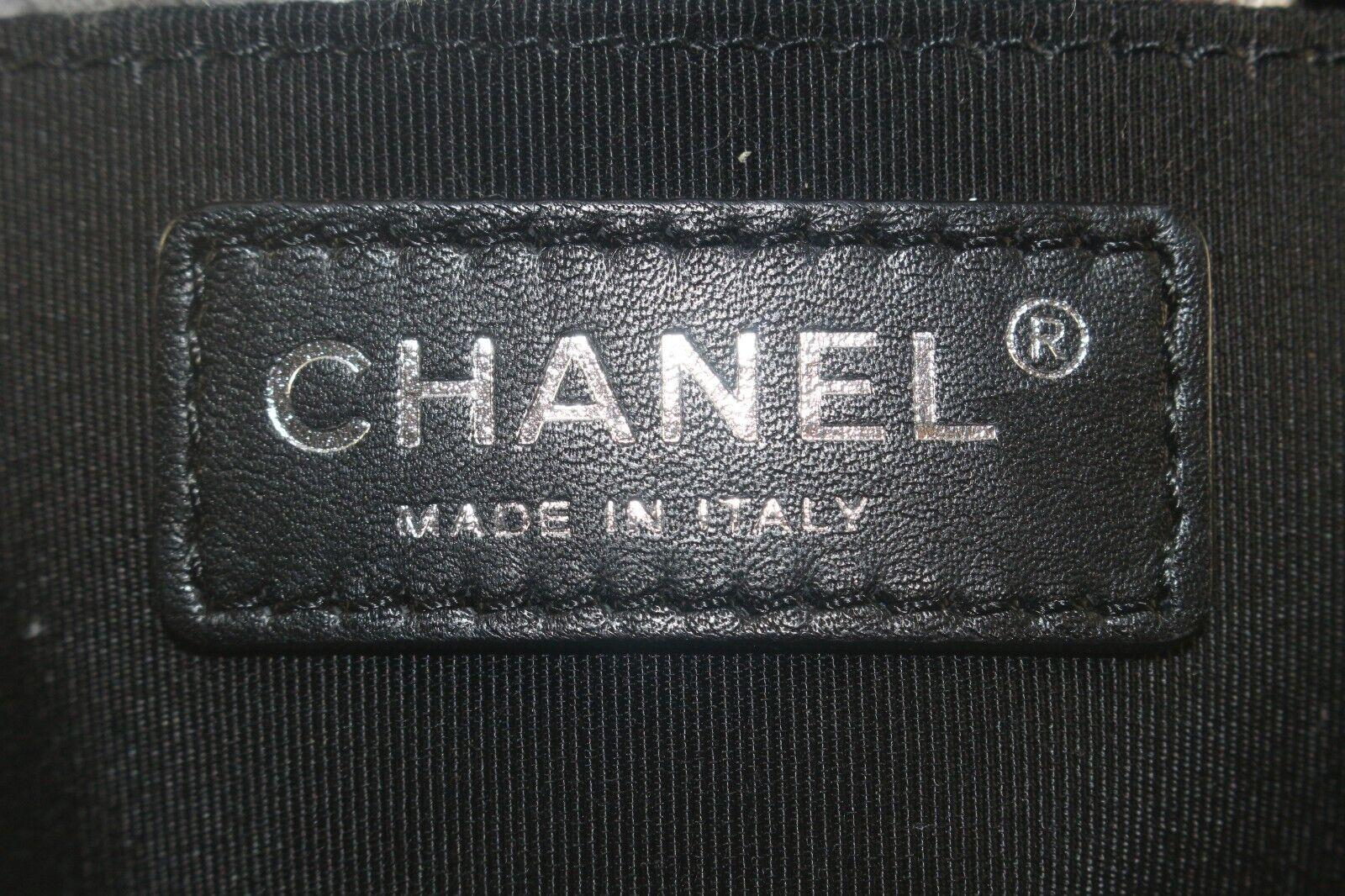 Noir Chanel Cuir noir tressé Mini Square Classic Flap SHW 2C109K en vente