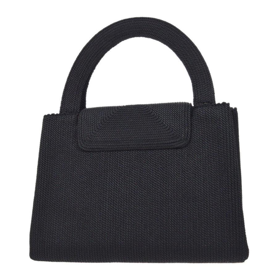 CHANEL Black Woven Rope Small Mini Kelly Top Handle Satchel Evening Flap Bag In condizioni buone in vendita a Chicago, IL