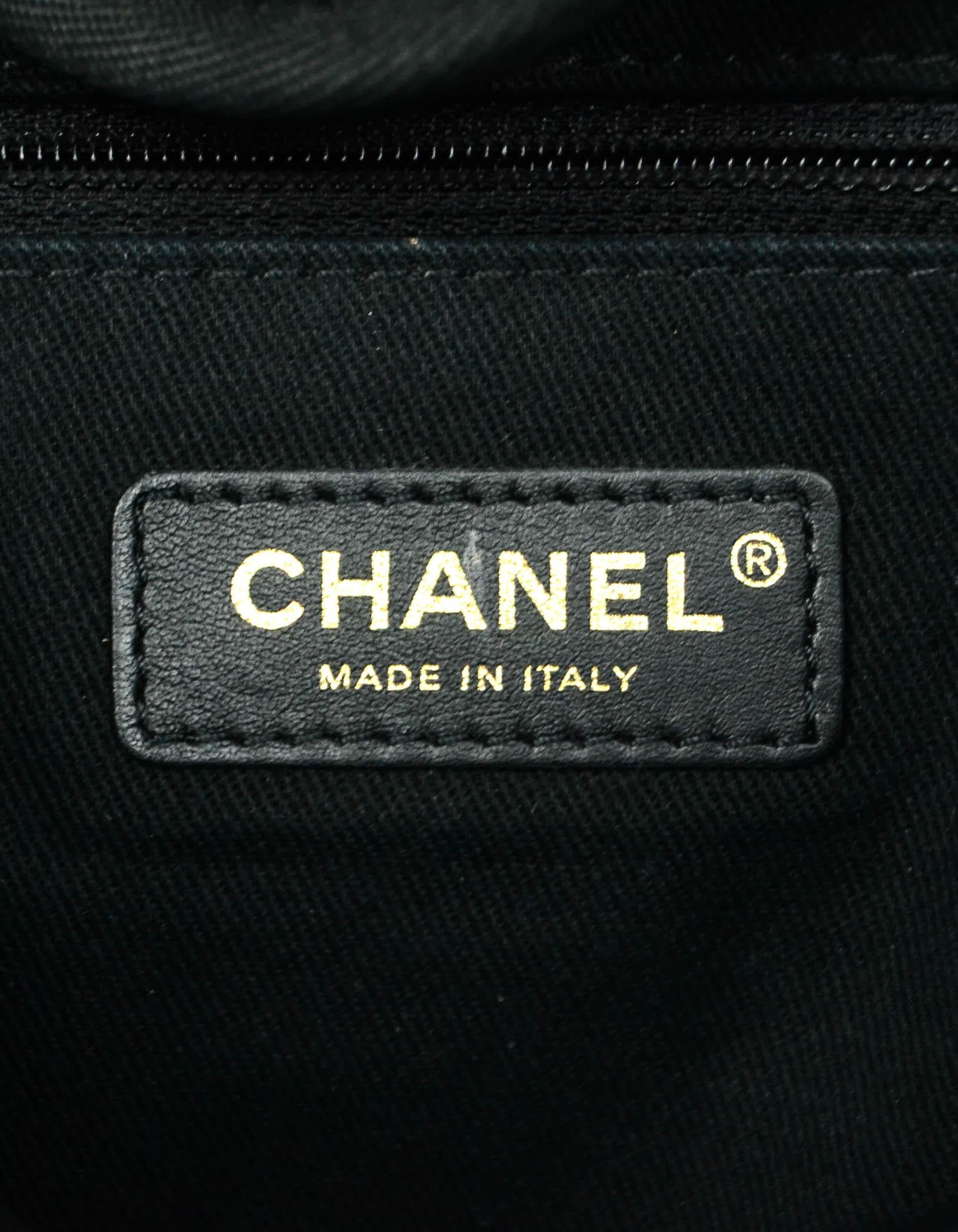 Chanel Black Woven Straw Raffia Medium Deauville Tote Bag 5