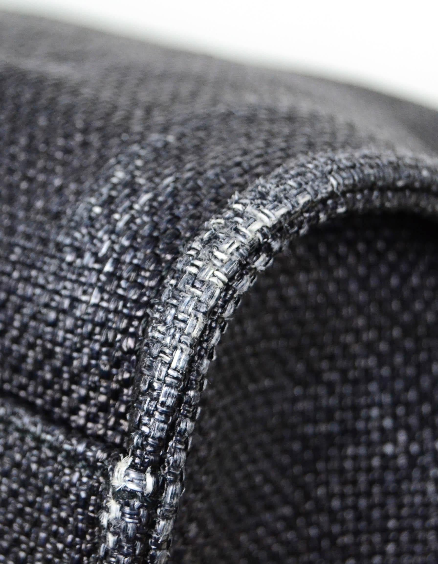 Women's Chanel Black Woven Straw Raffia Medium Deauville Tote Bag