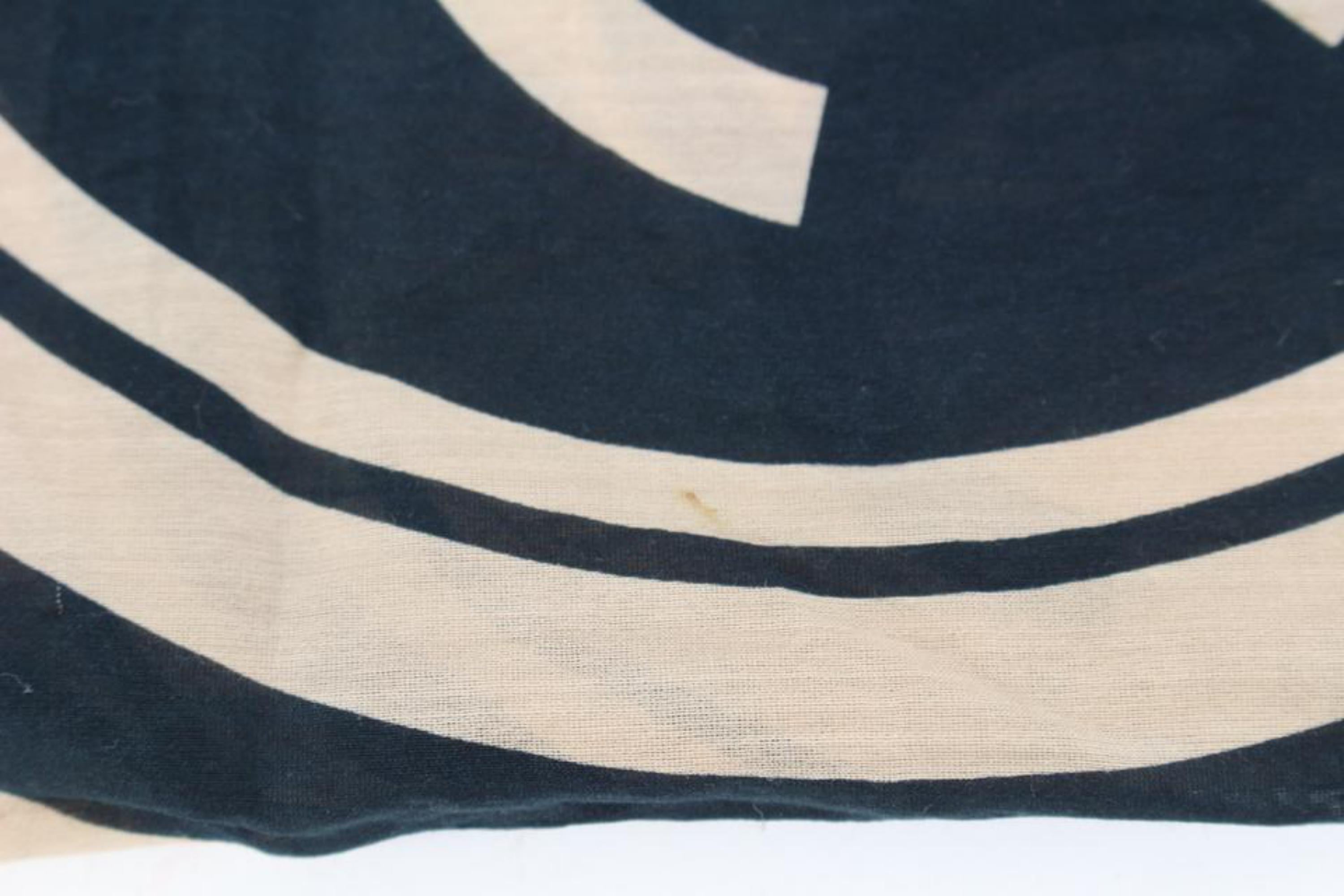 Chanel Black x Beige CC Cotton Scarf 56ck38s In Good Condition In Dix hills, NY