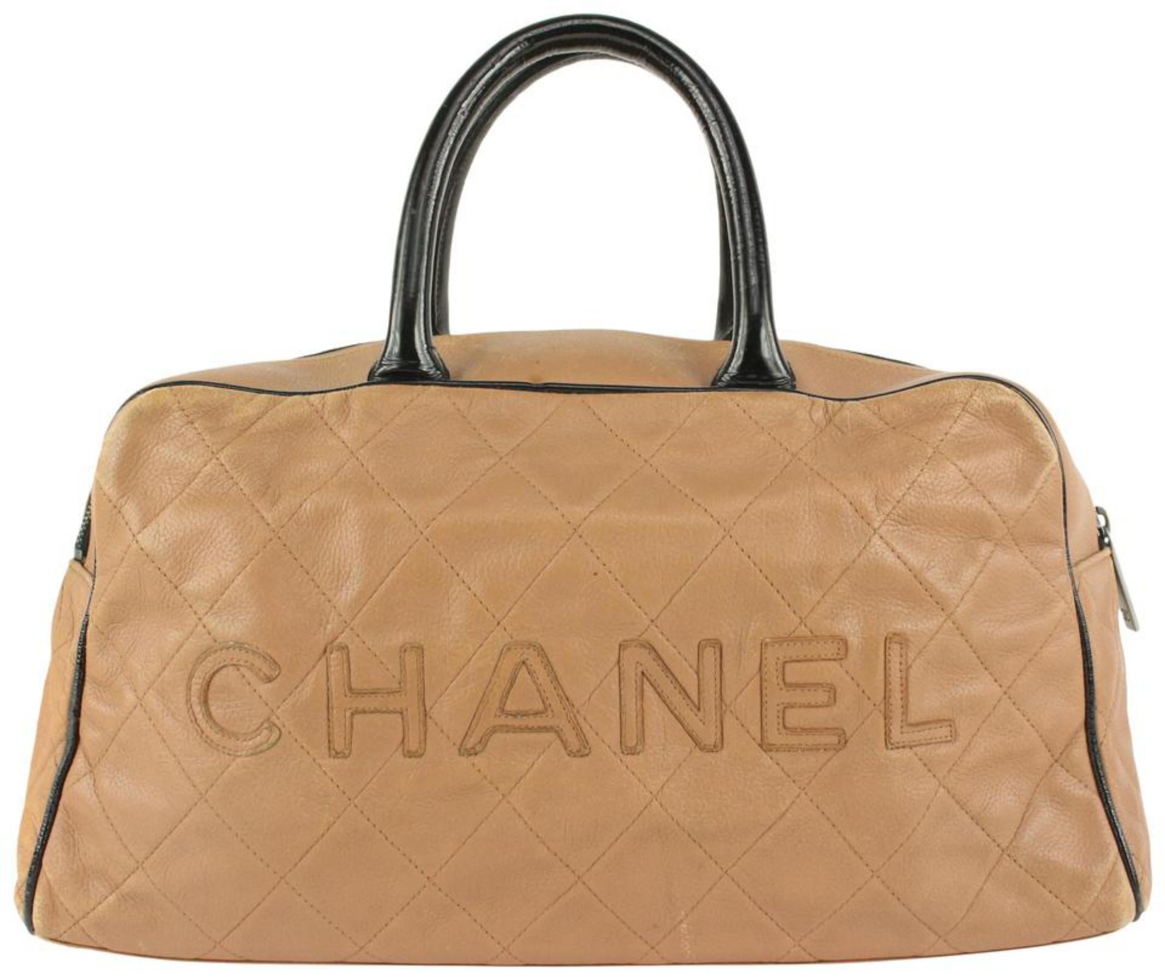 Chanel Black x Blush Pink Caviar Leather Bowler Boston Bag 1115c6 For Sale 7