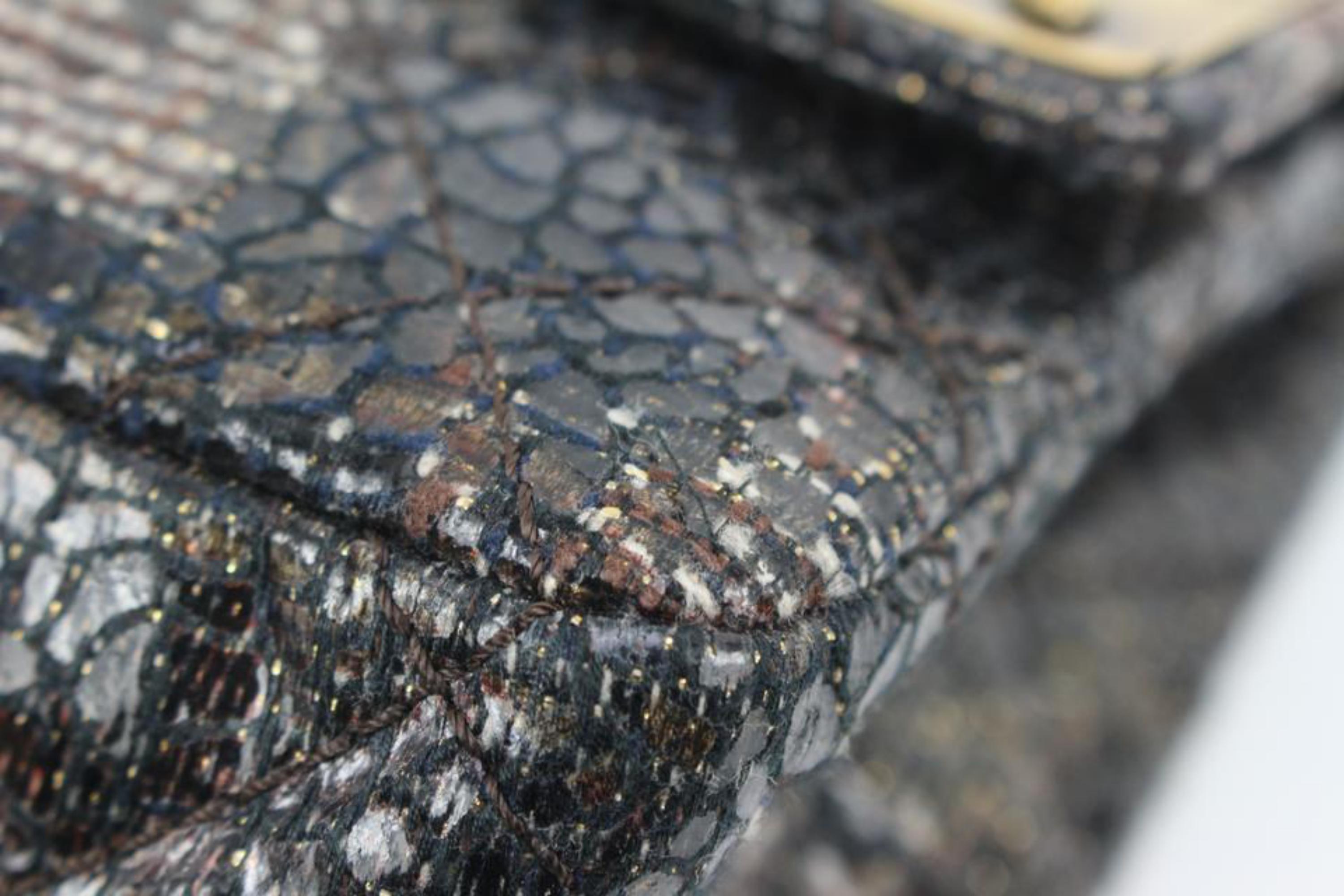 Chanel Black x Gold Glazed Tweed Reissue Hinge Large Medium Flap Bag 5ck310s 2