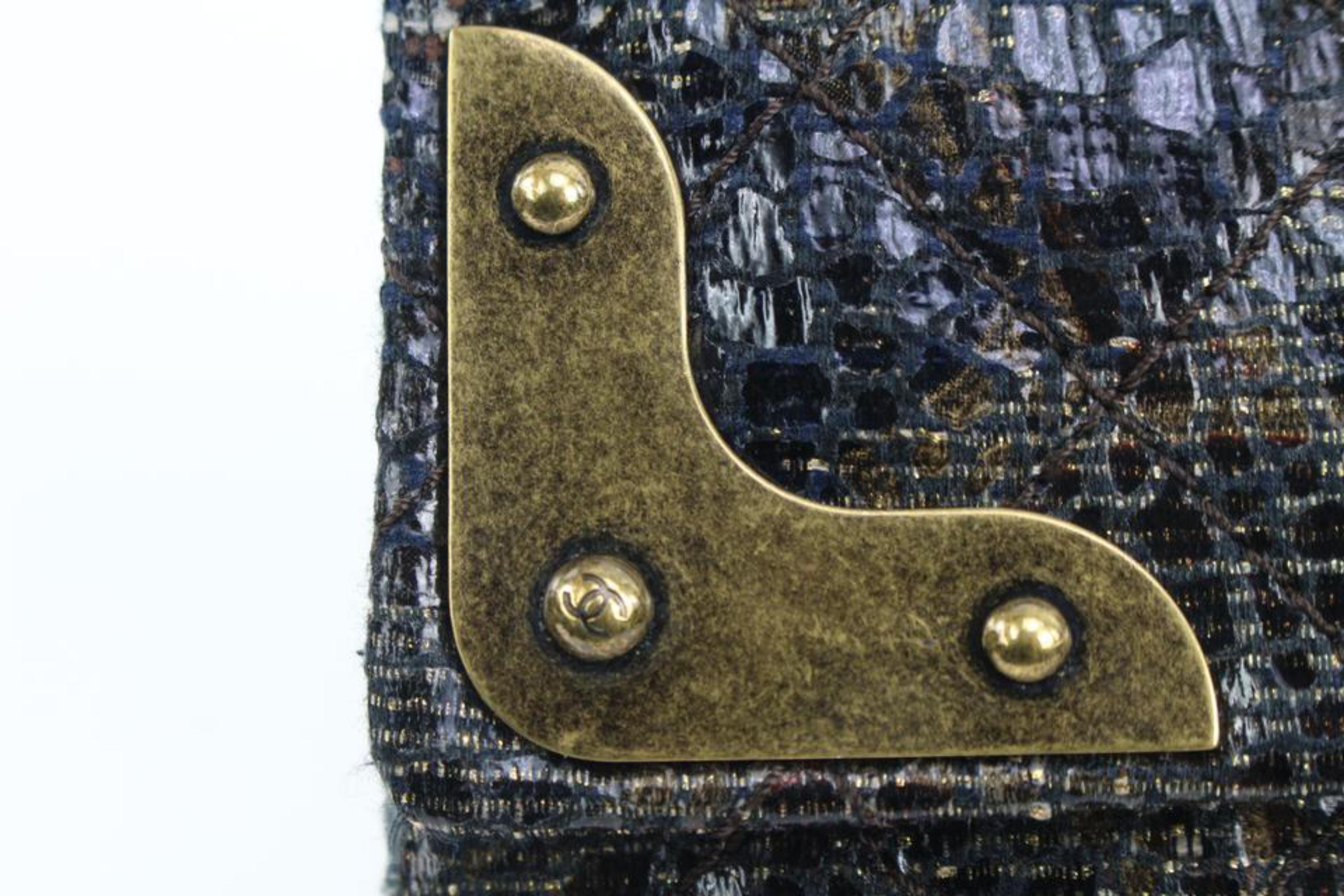 Chanel Black x Gold Glazed Tweed Reissue Hinge Large Medium Flap Bag 5ck310s 3