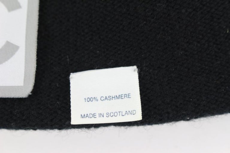 Chanel Black x Grey Cashmere CC Logo Beanie Skull Cap Ski Hat 53ck325s ...