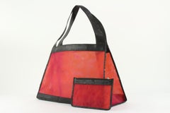 Chanel Black x Red Mesh Trapezoid Tote with Pouch 5cc1103