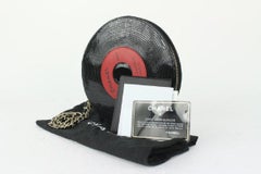 Chanel Black x Red Vinyl Record Motif LP Disc Chain Clutch Bag 274ca37