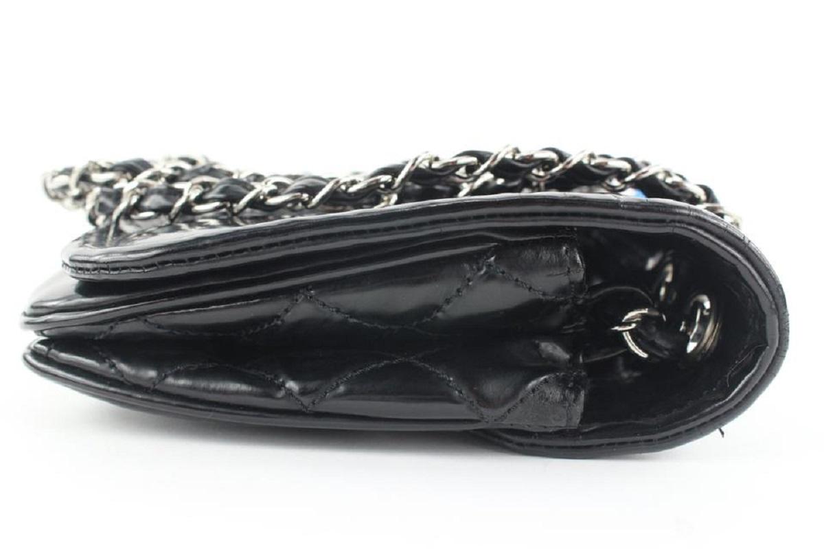 Chanel Black x SIlver Patent CC Logo Chain Flap Chain Bag 644cks317 For Sale 4
