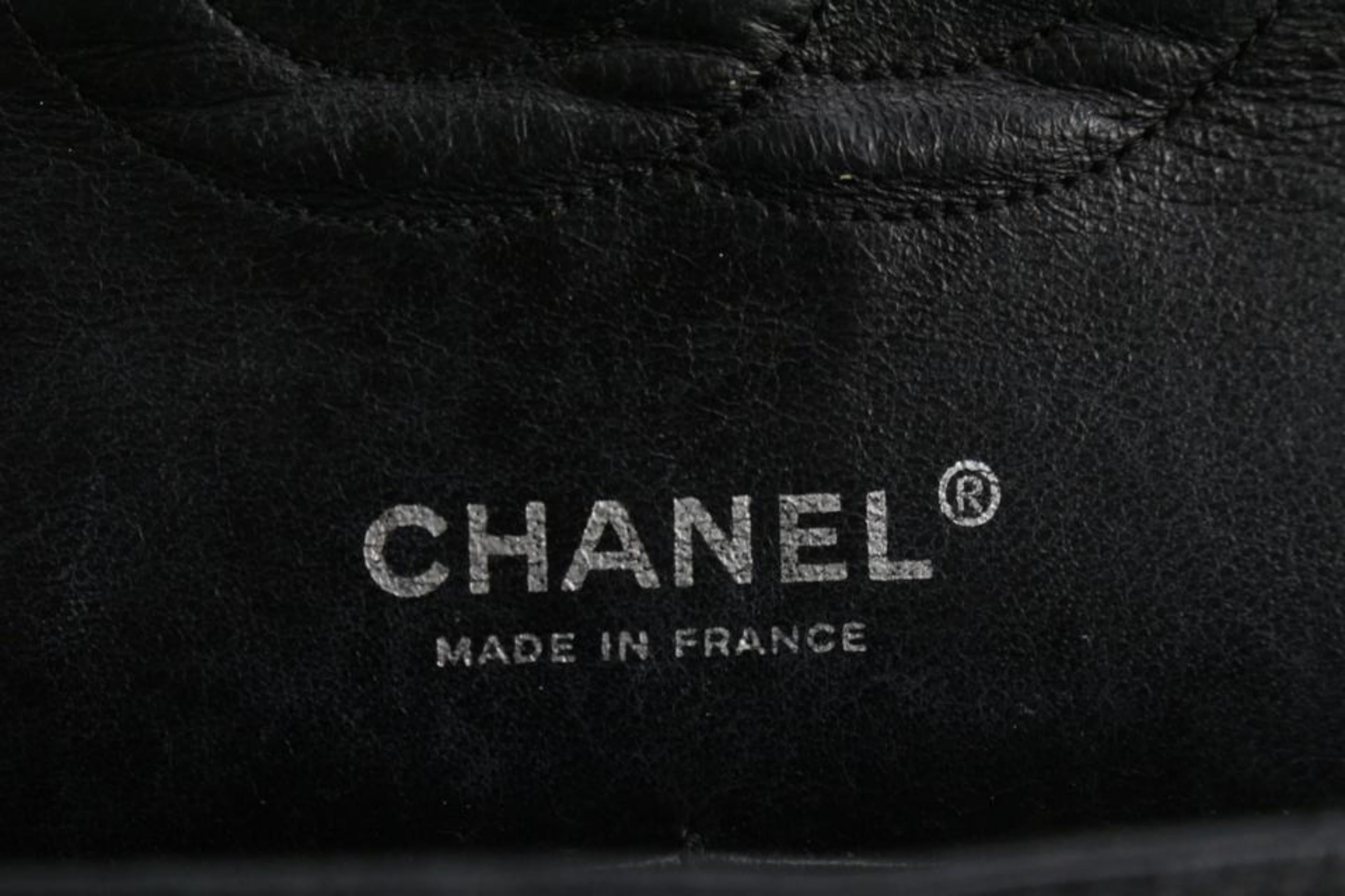 Chanel Black x Silver Quilted Caviar Leather Medium Classic Double Flap 122c9 1