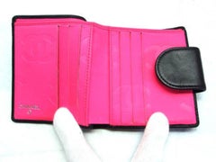Chanel Black X White Cambon Quilted 219426 Wallet