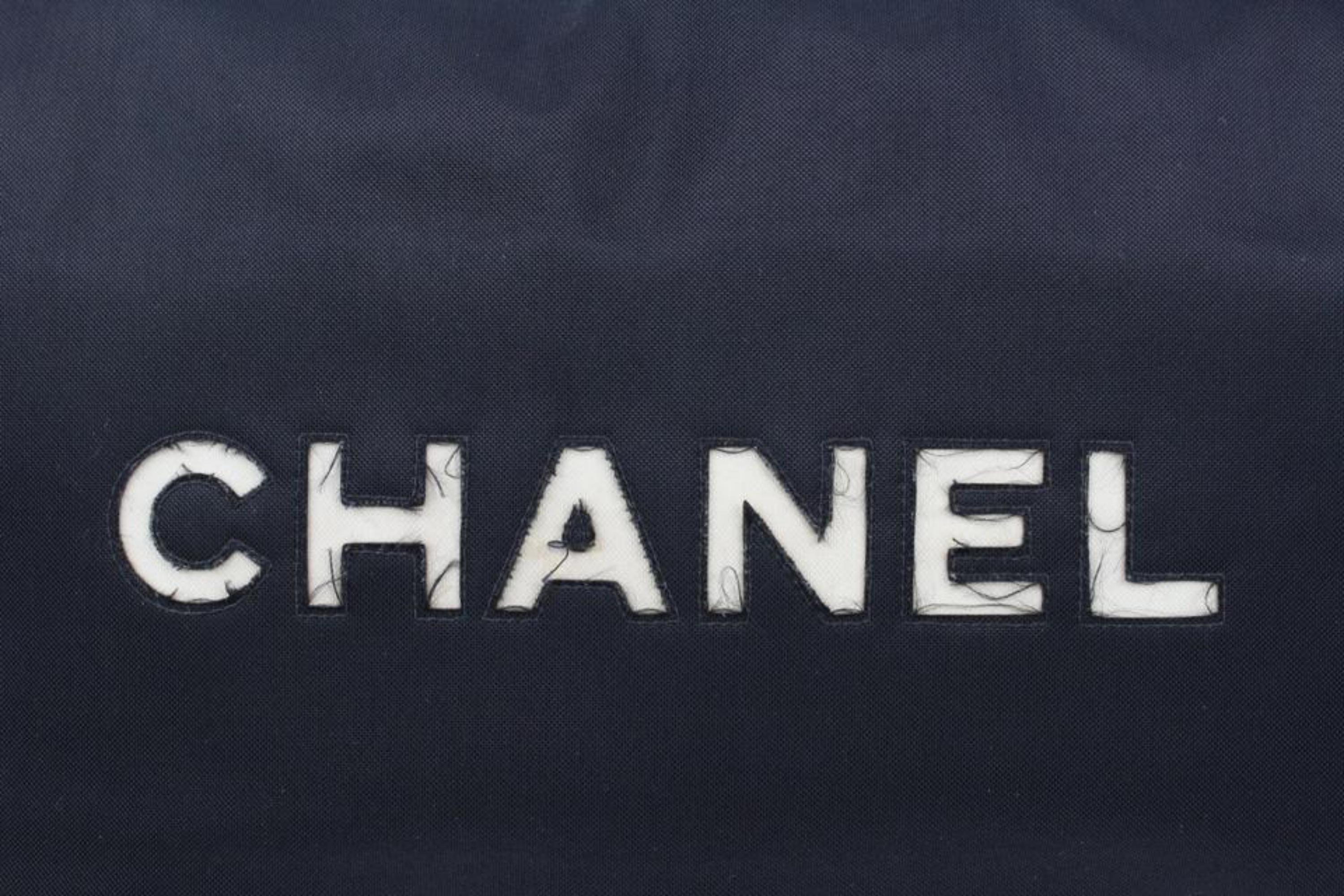 Chanel Black x White x Gold CC Logo Jumbo Shopper Tote 114ca6 8