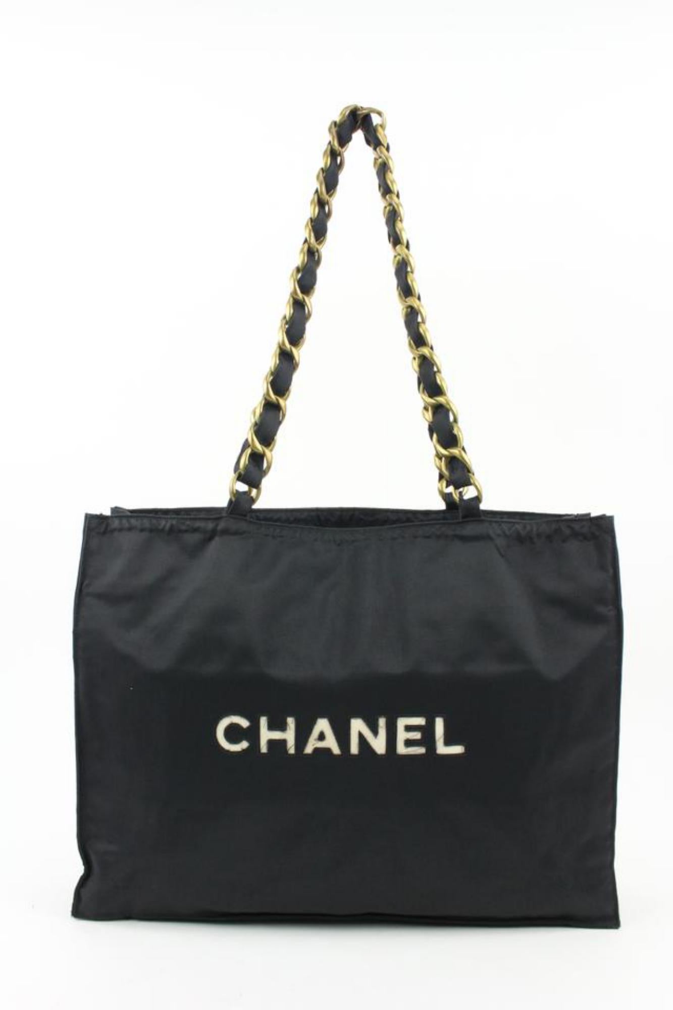 Chanel Black x White x Gold CC Logo Jumbo Shopper Tote 114ca6 1