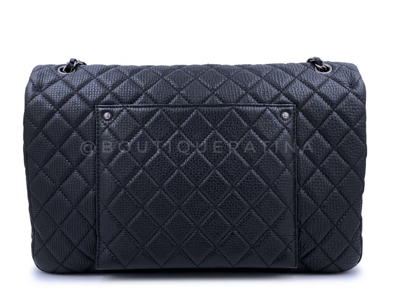 Chanel Black XL Airlines Travel Giant Flap Bag RHW 67124 For Sale