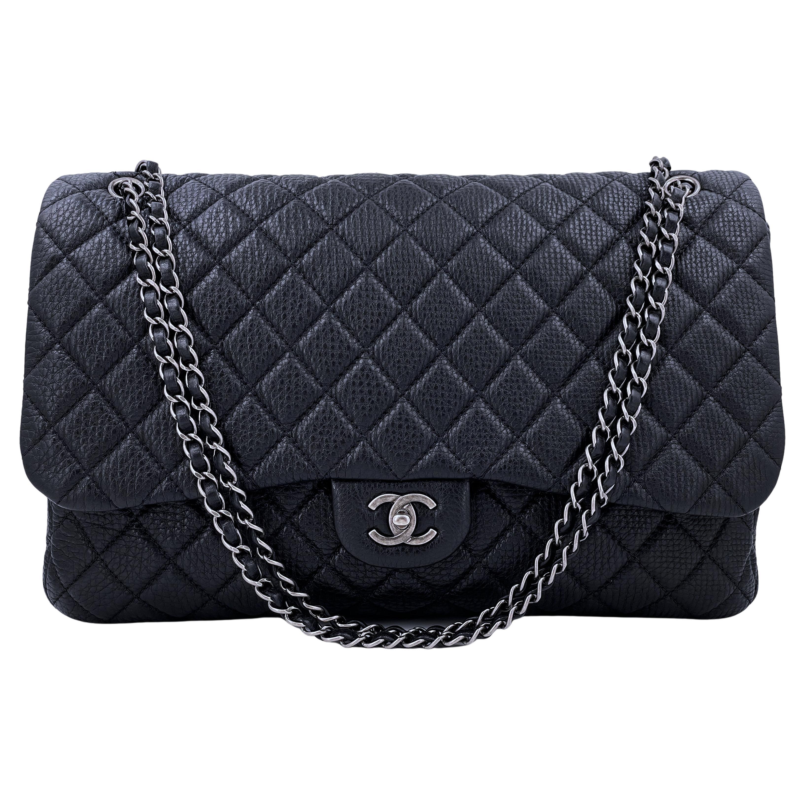 Chanel Black XL Airlines Travel Giant Flap Bag RHW 67124 For Sale at ...