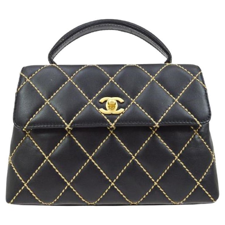 Chanel Vintage Black Quilted Velvet CC Top Handle Mini Kelly Bag Gold  Hardware, 1991-1994 Available For Immediate Sale At Sotheby's