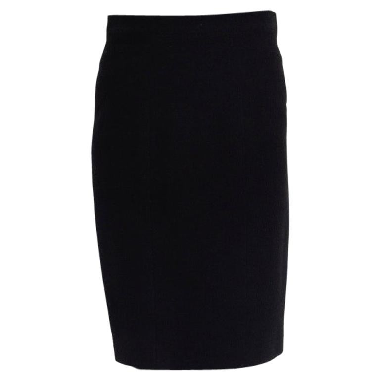 CHANEL blacke wool PENCIL Skirt 38 S For Sale