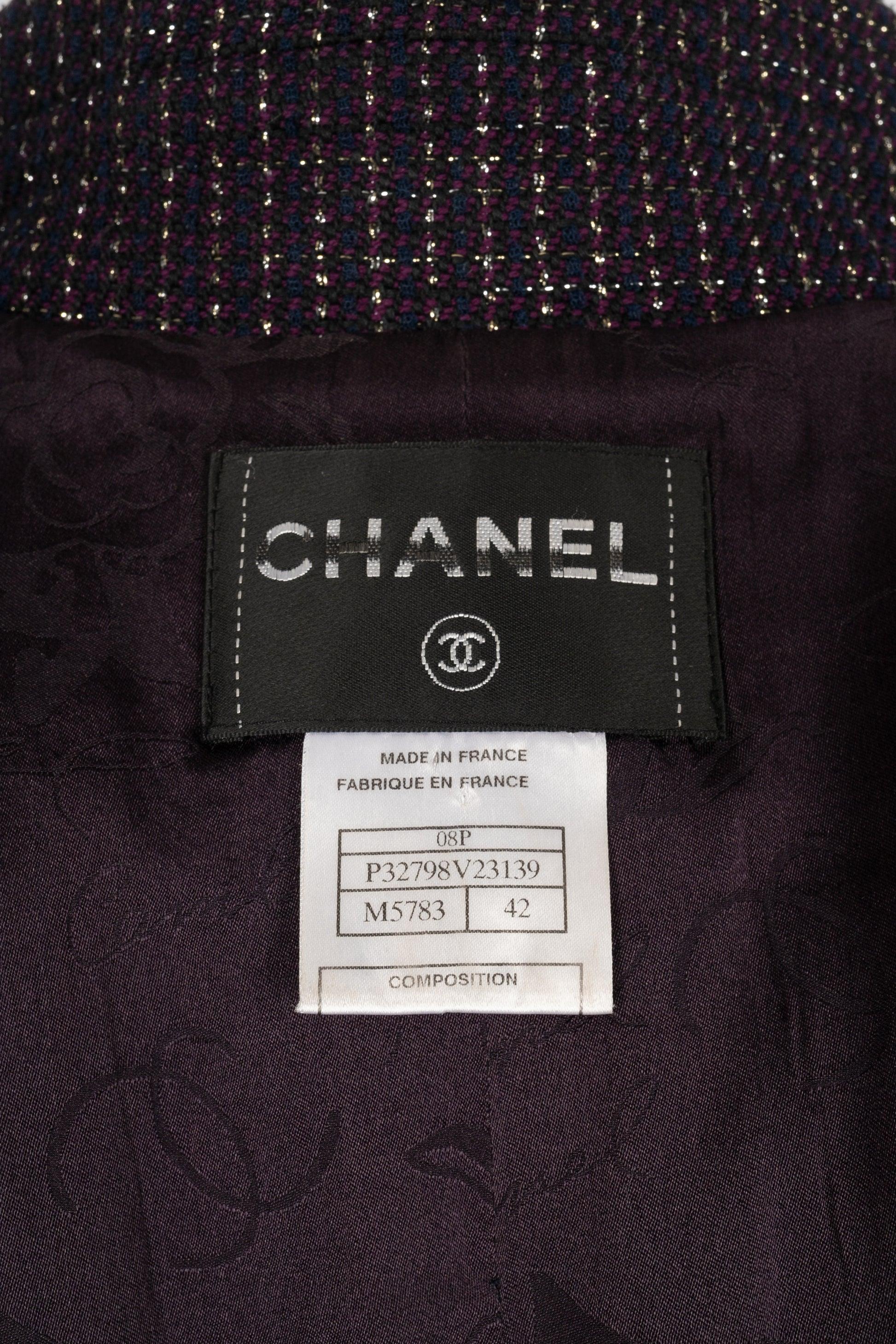 Veste Chanel en laine et coton mélangées, printemps 2008 en vente 8
