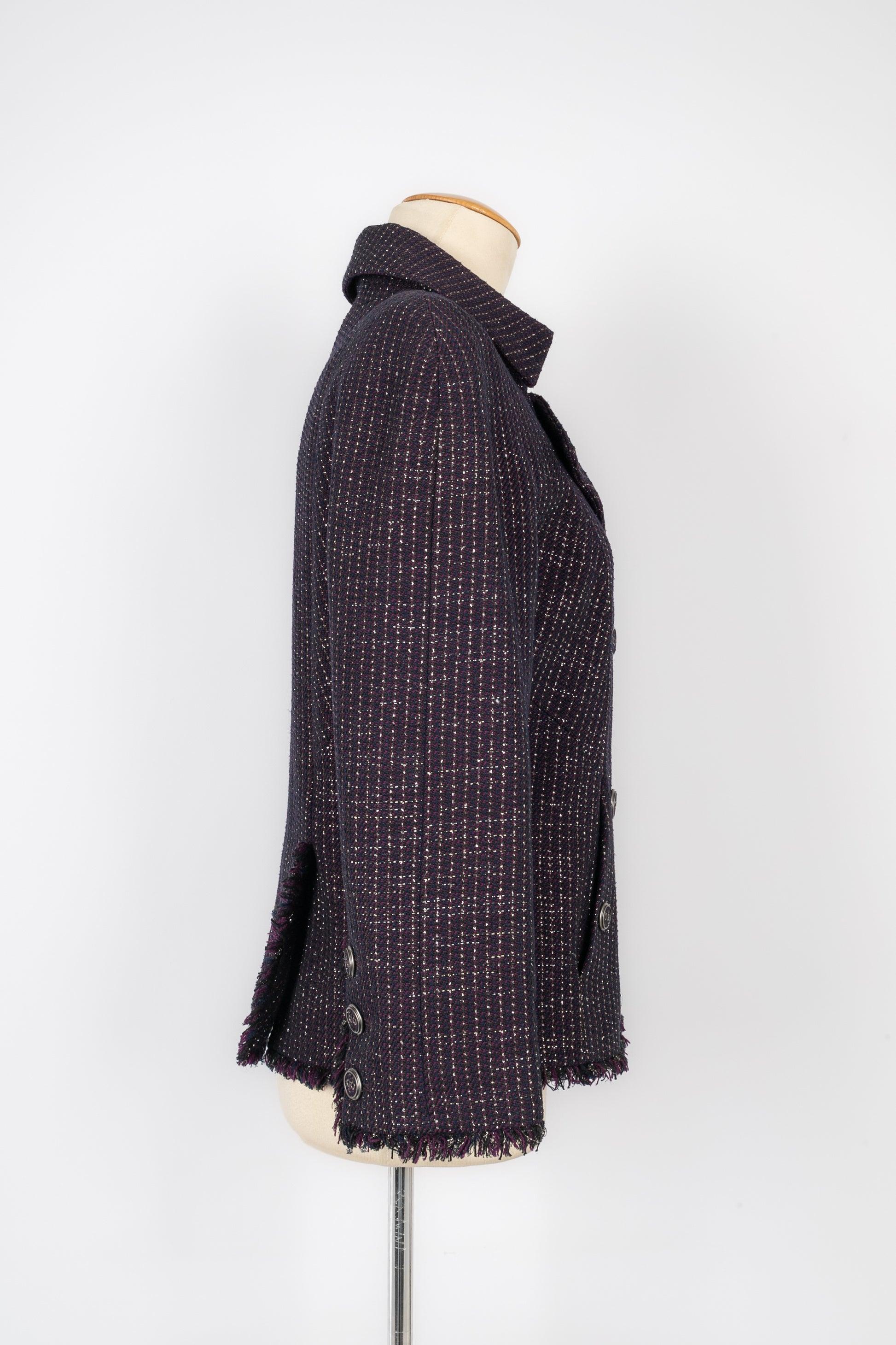 Veste Chanel en laine et coton mélangées, printemps 2008 Pour femmes en vente