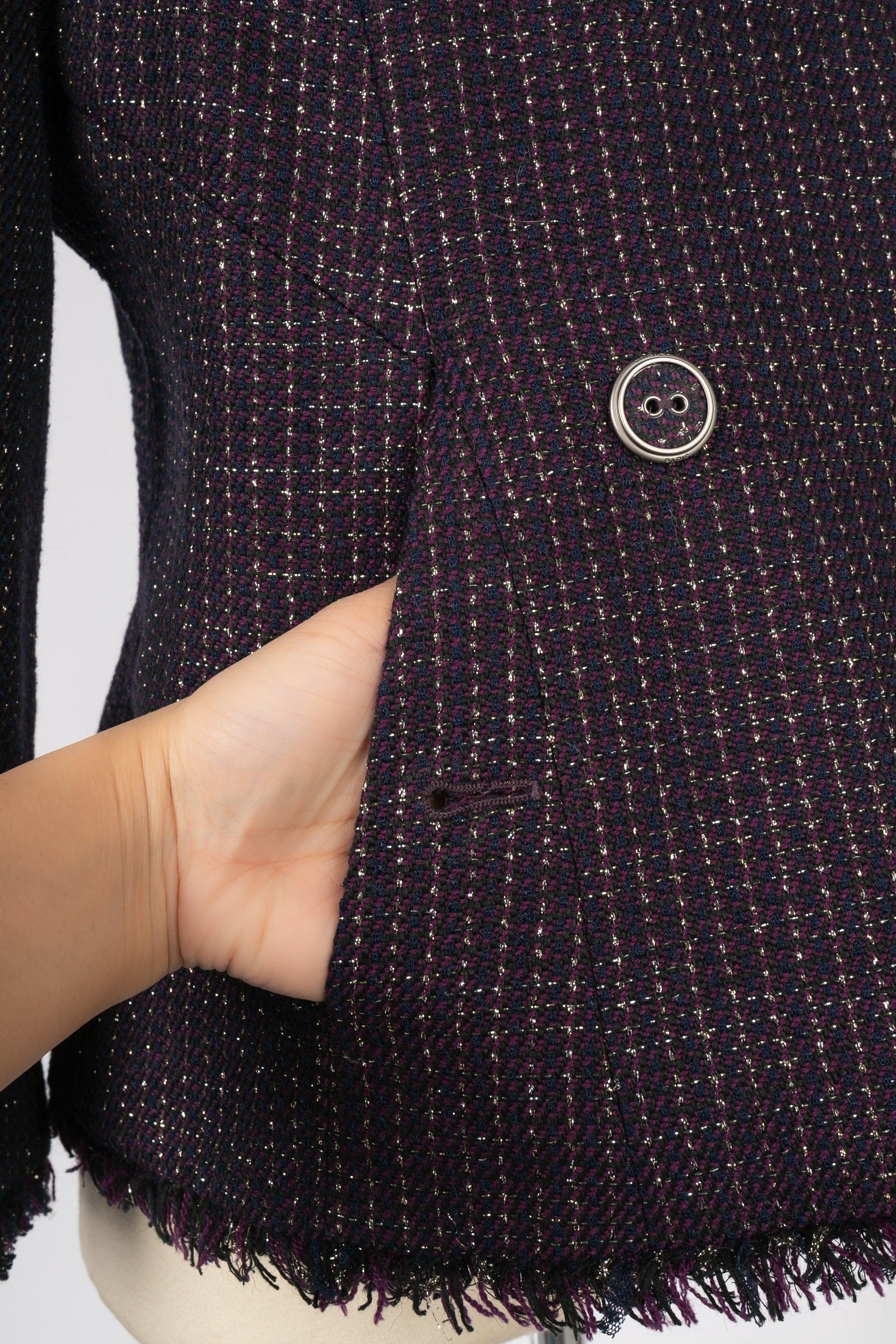 Veste Chanel en laine et coton mélangées, printemps 2008 en vente 2