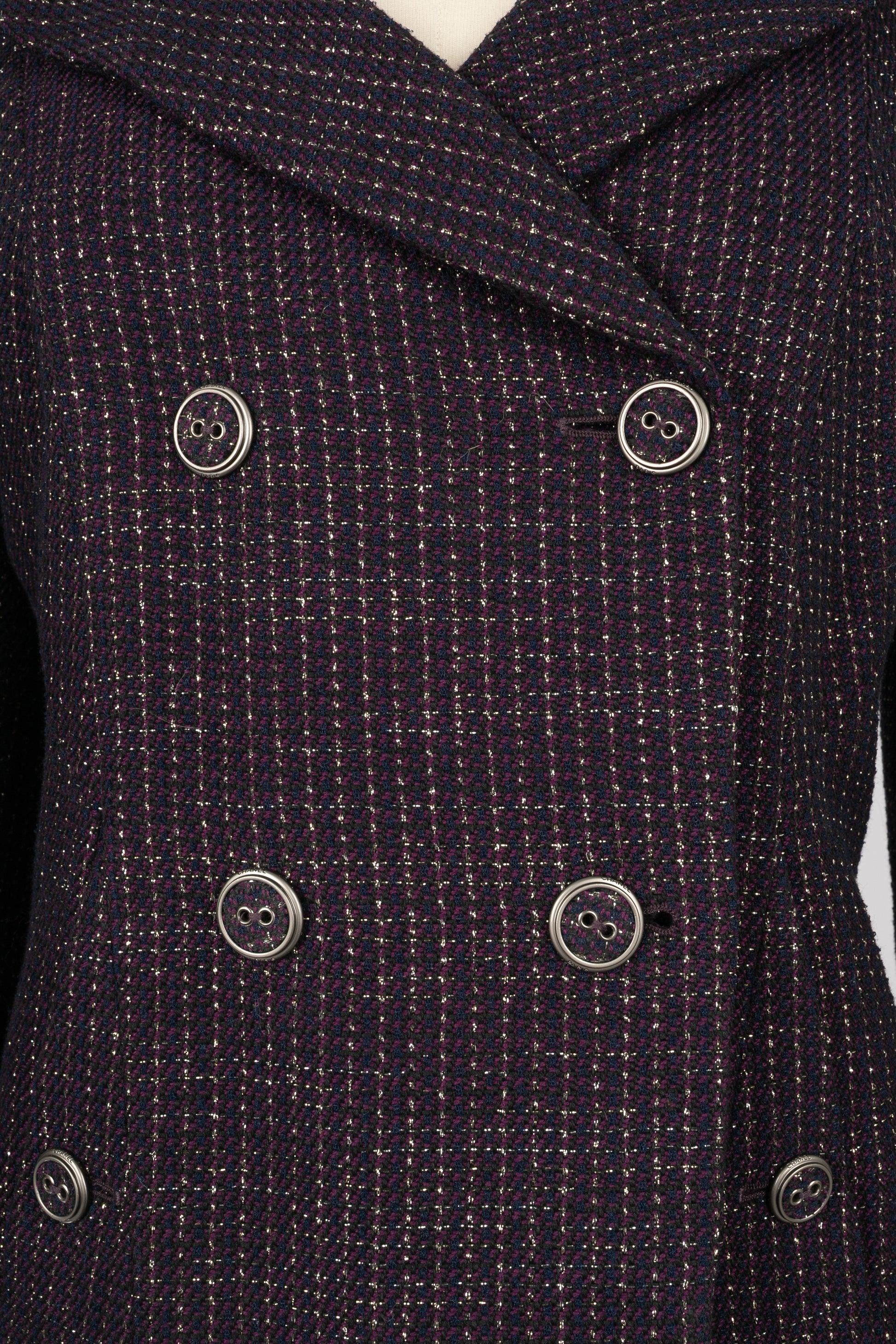 Chanel Jacke aus Mischung aus Wolle und Baumwolle Frühjahr, 2008 im Angebot 5