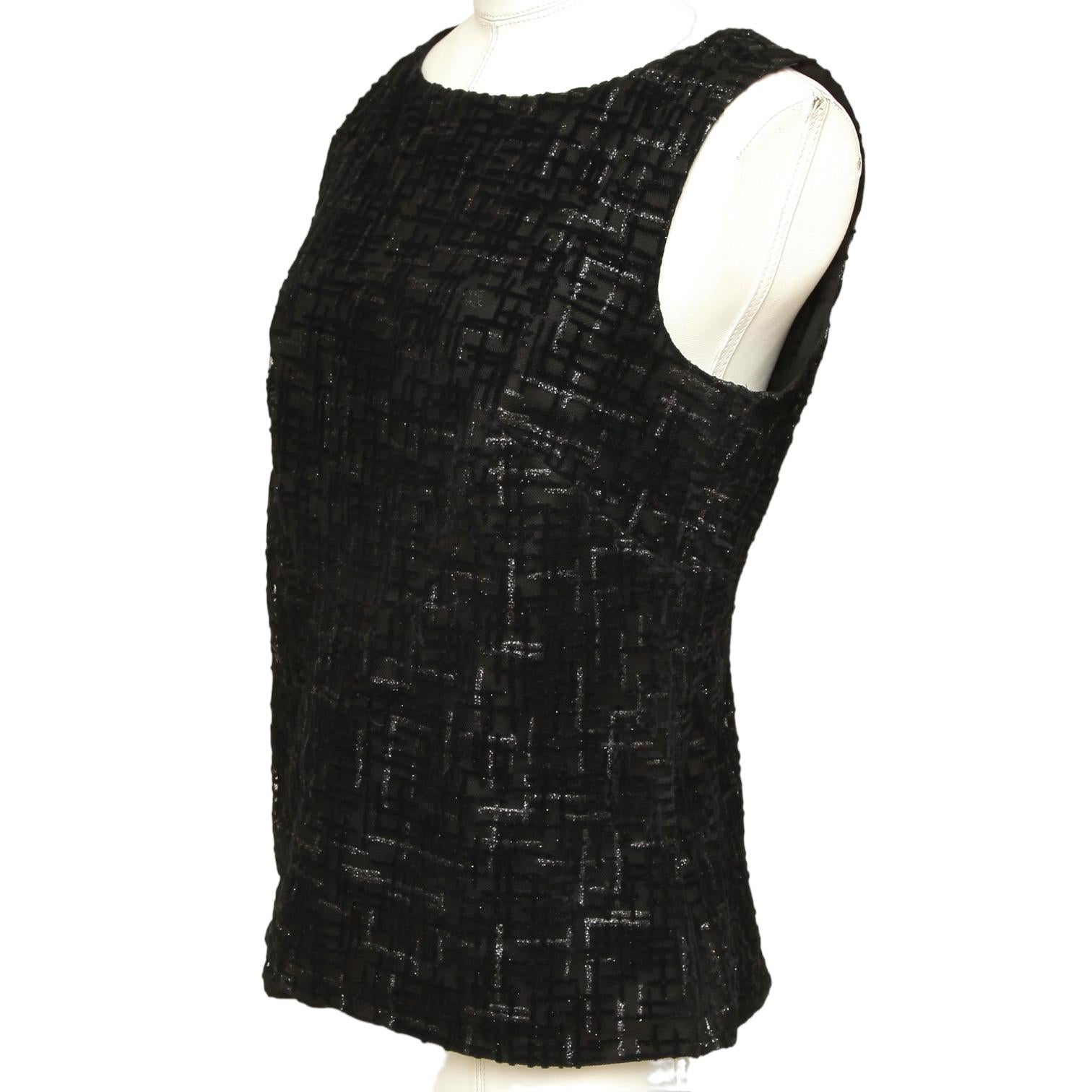 CHANEL Blouse Top Shirt Black Sleeveless CC Button Sz 34 12P 2012 NWT $2190 In New Condition For Sale In Hollywood, FL
