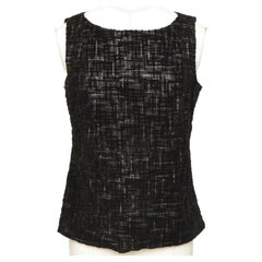CHANEL Bluse Top Shirt schwarz ärmellos CC Knöpfe Gr. 34 12P 2012 NEU $2190