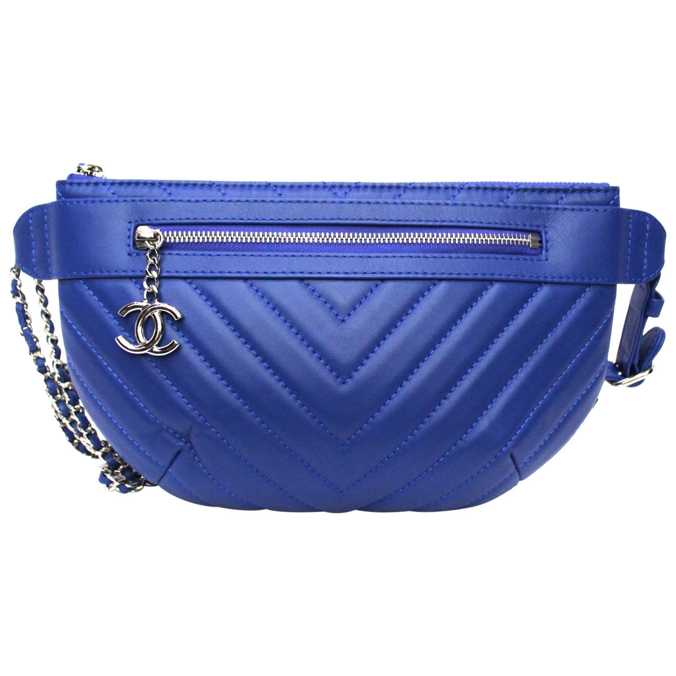 Chanel Blu Leather Belt Bag at 1stDibs