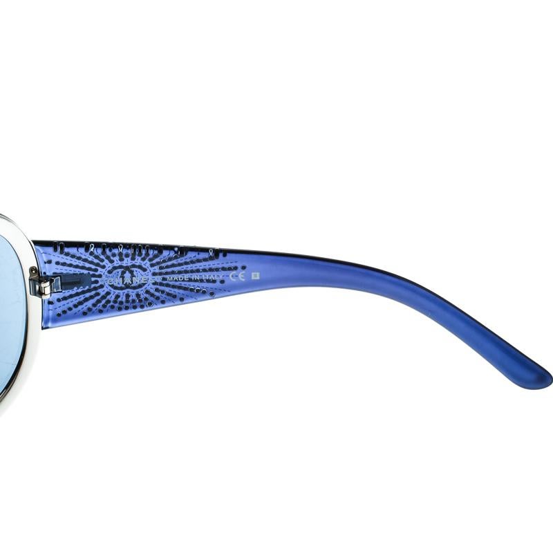 Women's Chanel Blue 4148-B Embeliished CC Logo Shield Sunglasses
