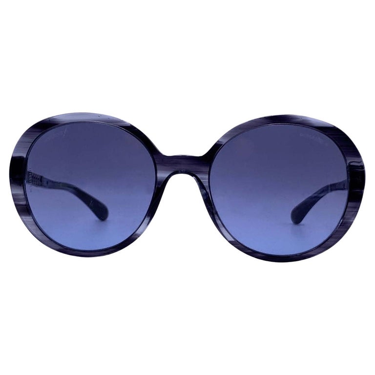 Chanel Blue Acetate 5353 Oversized Gradient Sunglasses 56/20 140mm For ...