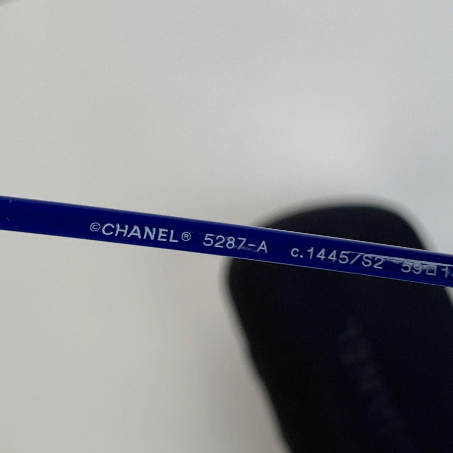 Chanel Blue Acetate Aviator Sunglasses Mod 5287 A Small Logo 2