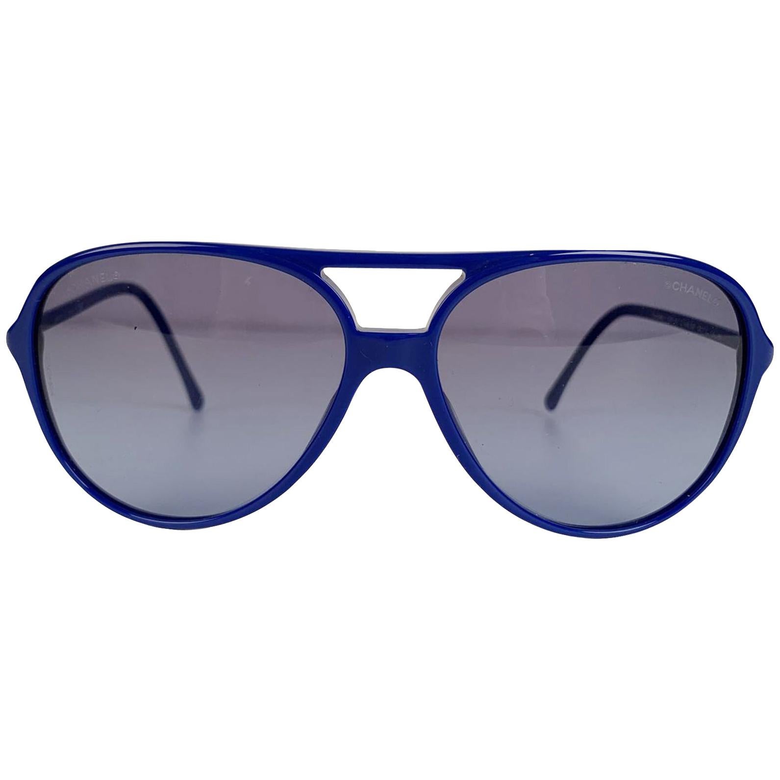 Chanel Blue Acetate Aviator Sunglasses Mod 5287 A Small Logo