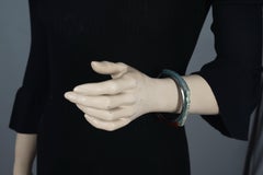 CHANEL Blue Agate Stone Bangle Bracelet