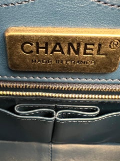 Chanel Blue Alligator 2.55 Reissue 226 Double Flap Ruthenium Hardware