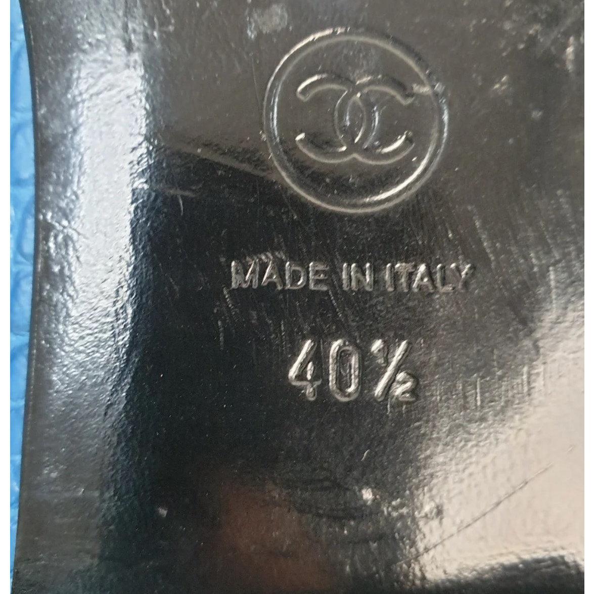 Ballerine Chanel in alligatore blu CC  Sz. 40.5 in vendita 1