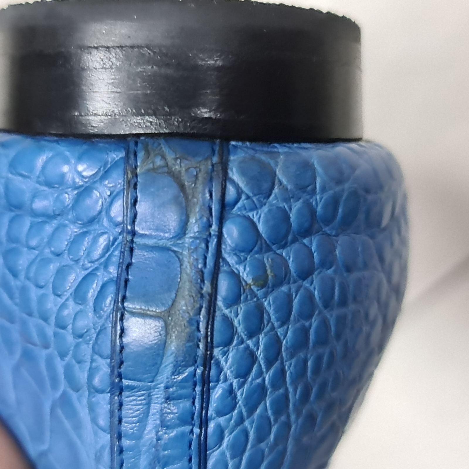 Ballerine Chanel in alligatore blu CC  Sz. 40.5 in vendita 3