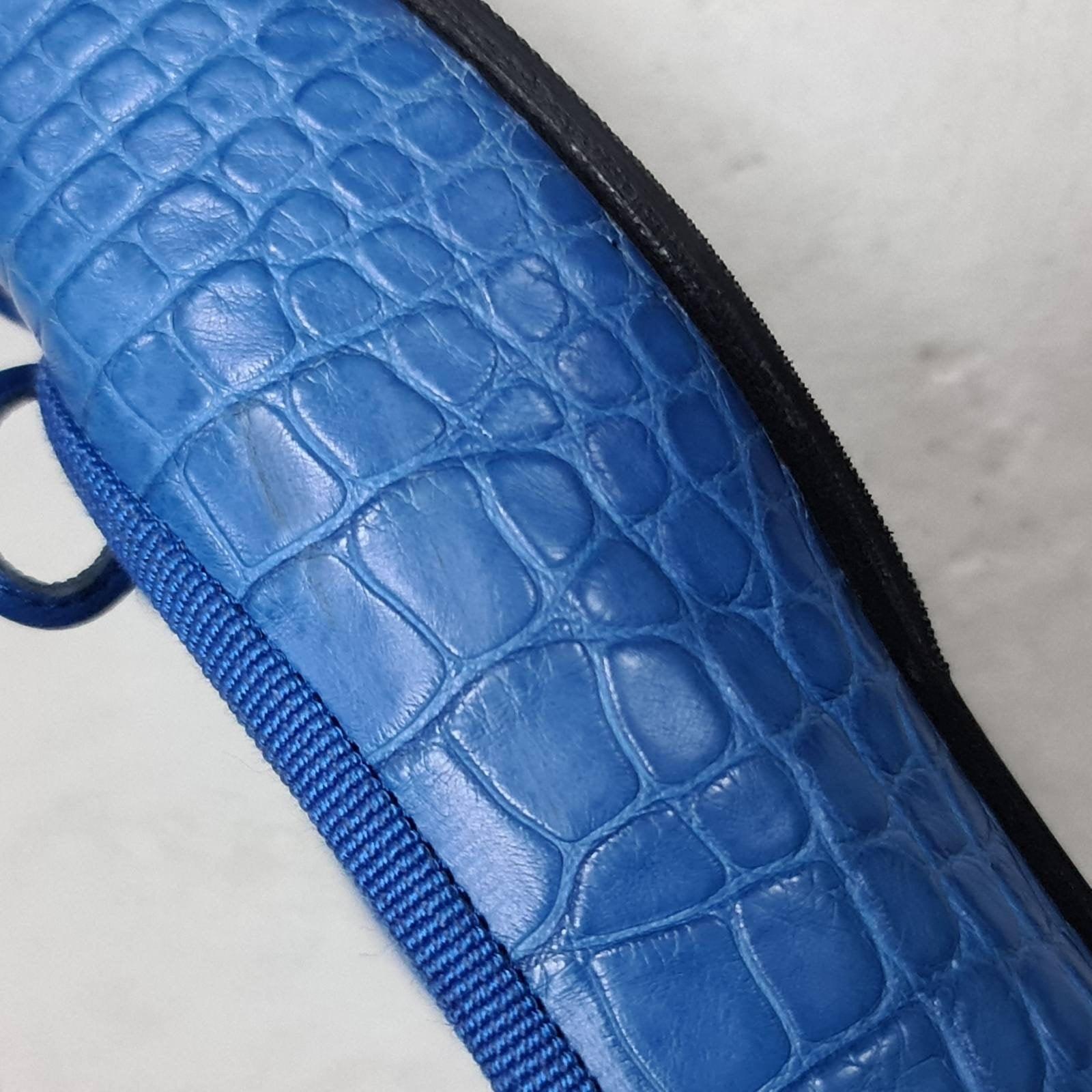 Ballerine Chanel in alligatore blu CC  Sz. 40.5 in vendita 4