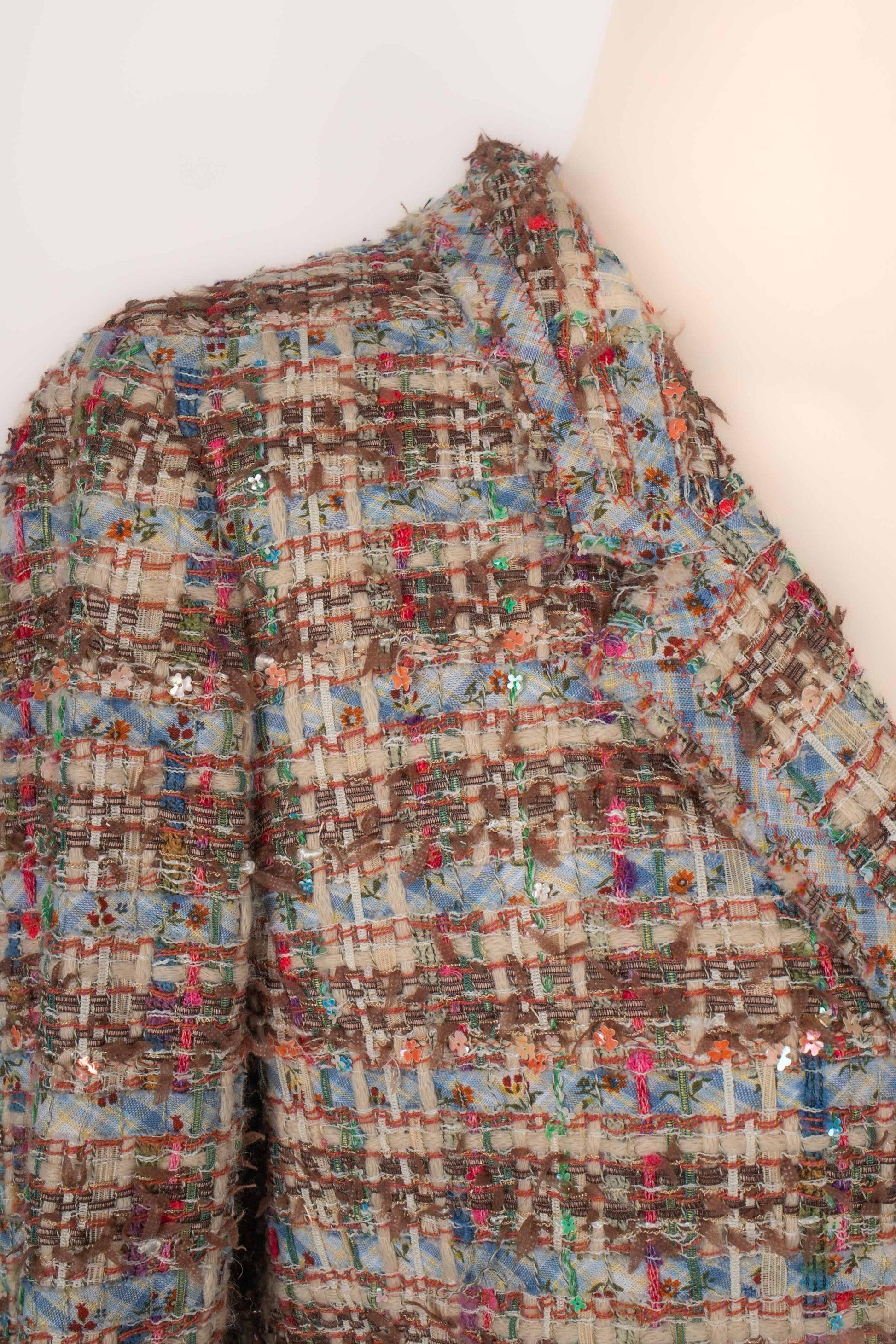 Chanel Blue and Cherry-red Tone Fancy Tweed Jacket Spring, 2005 1