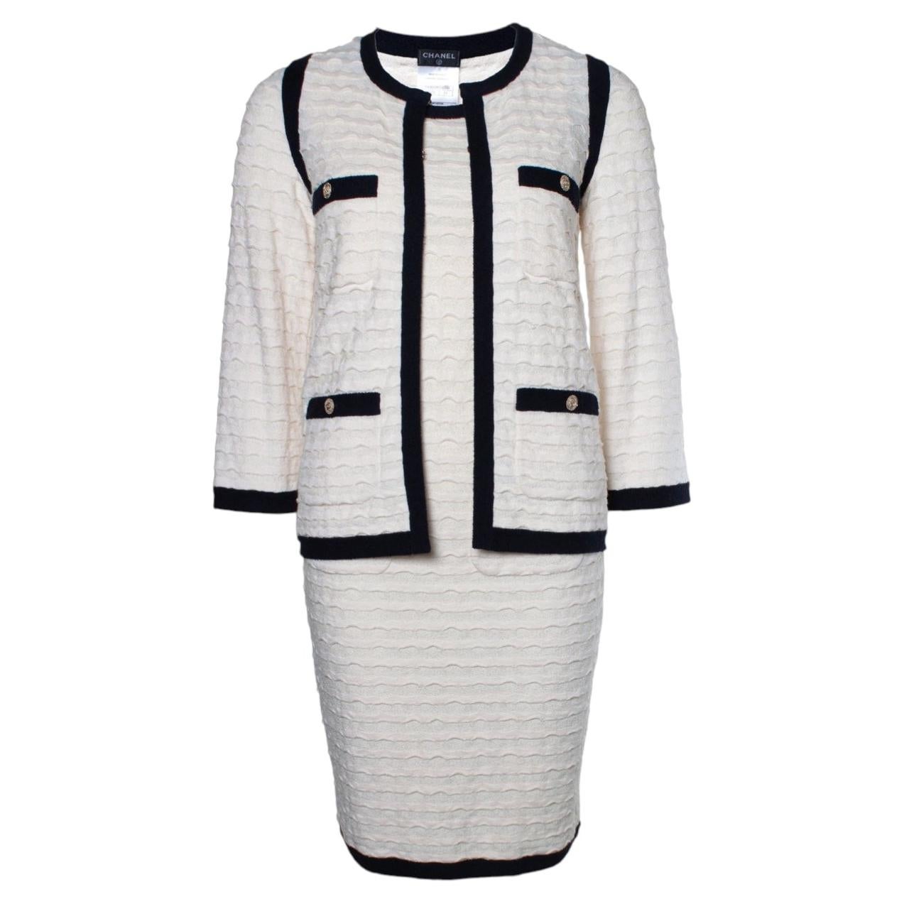 Chanel, blue and off white knit Co ord set