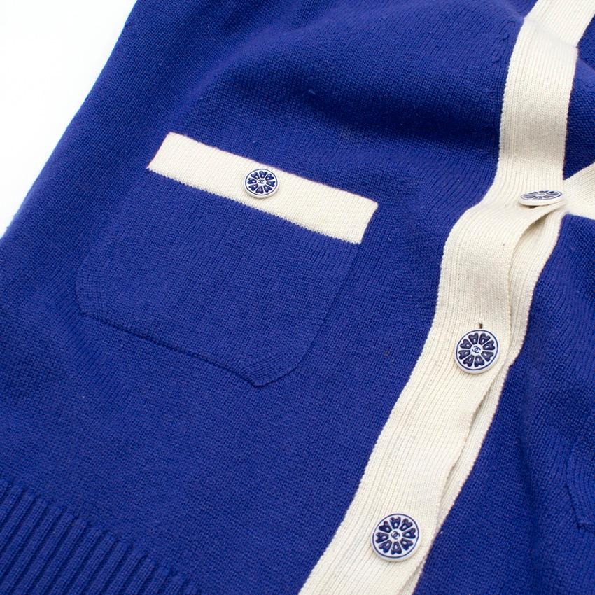 Chanel Blue and White cardigan US 10 In Good Condition In London, GB