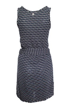 Robe portefeuille Chanel, bleue et blanche