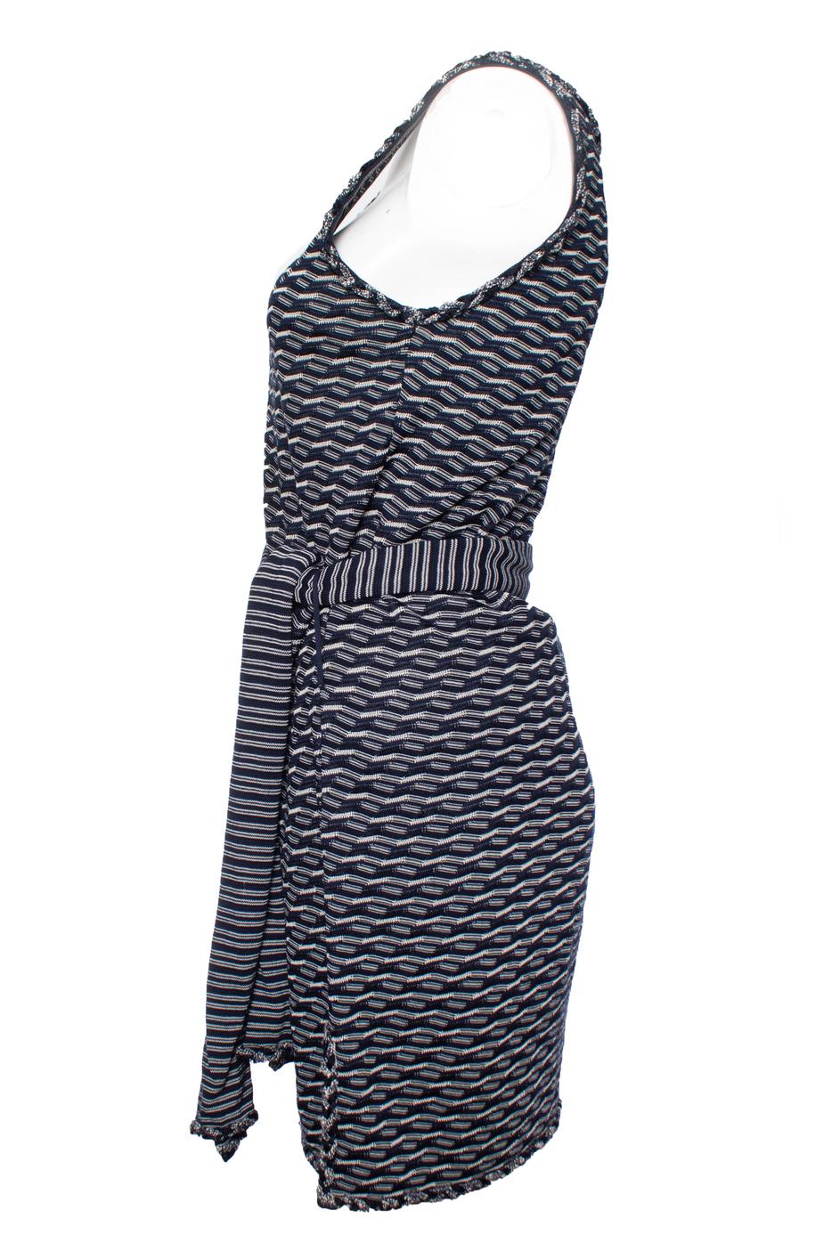 Black Chanel, Blue and white wrap dress For Sale