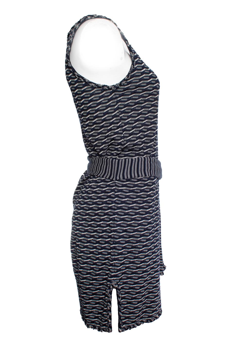 Chanel, Blue and white wrap dress For Sale 1